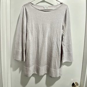 (3) New Woman J.Jill Linen Modal Cotton Beach Basic Lagenlook Knit Top Sw…